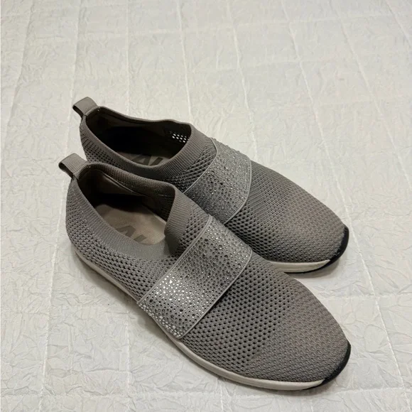 Anne Klein Sport Gray Slip-On Sneakers with Rhinestone Accent - Picture 4 of 4